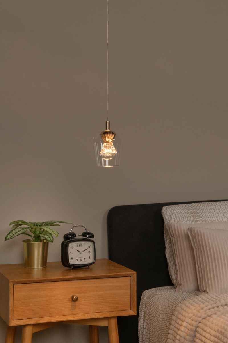 Lucide BERLIANE - Závesné svietidlo - Ø 12 cm - LED Rozm. - 1x3W 2700K - Transparent